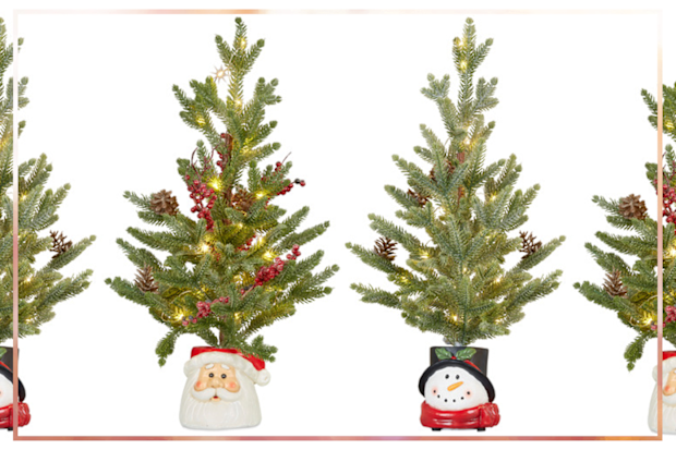 9PR: Enchanted & Evergreen Christmas Tree in Santa or Snowman Pot