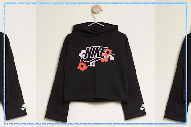 9PR: Nike Floral French Terry Hoodie, Black