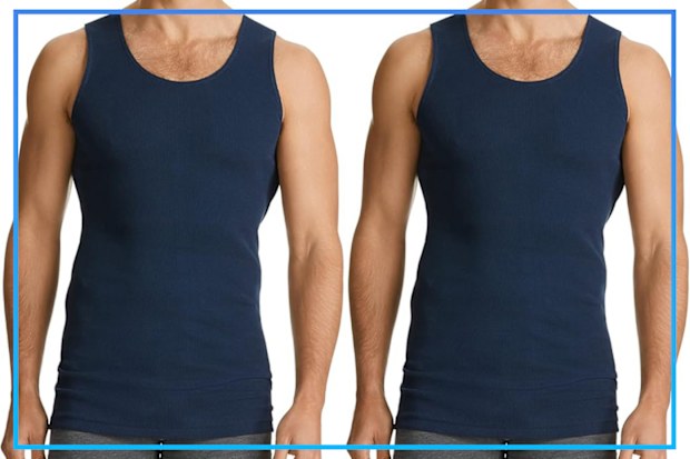 9PR: Bonds Men's Cotton Chesty Singlet, Dark Blue, 2-Pack