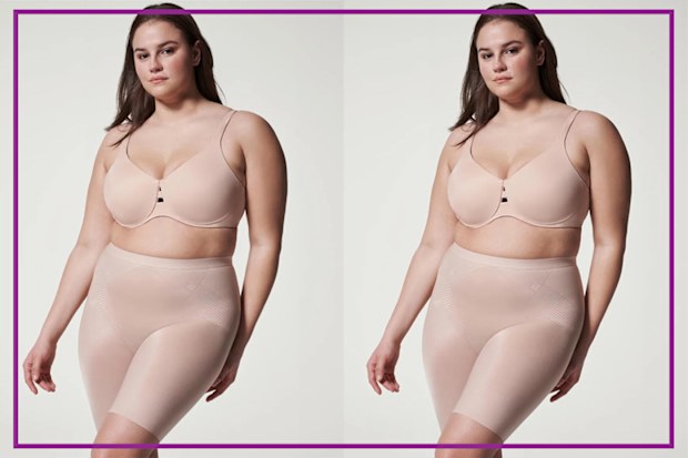 9PR: Spanx Thinstincts 2.0 Mid Thigh Shorts in Soft Nude