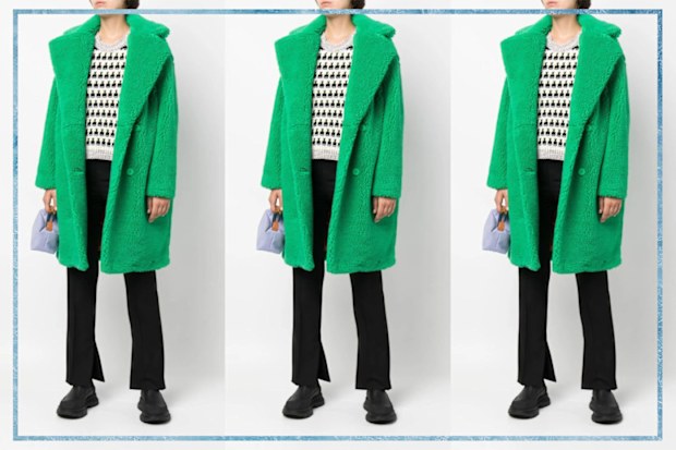 9PR: Apparis Double-Breasted Faux-Fur Coat