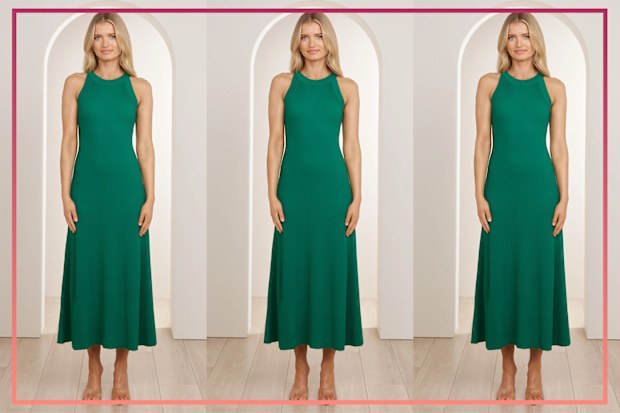 9PR: Pilgrim Gilda Knit Maxi Dress in Green