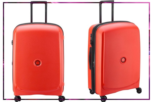 9PR: Delsey Belmont Plus 71cm 4 double wheel Expandable Trolley Case in Faded Red