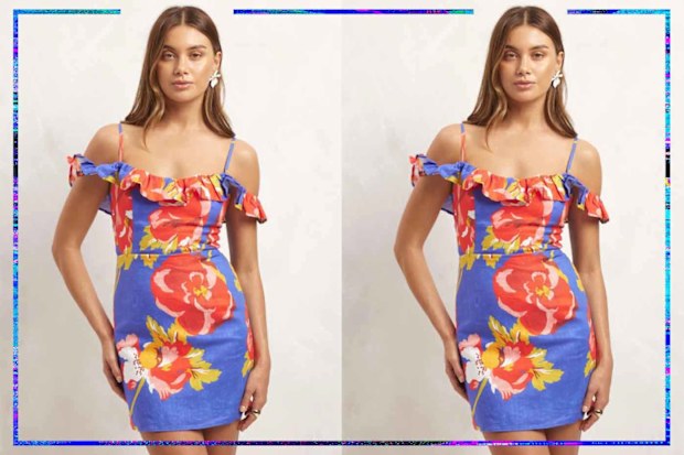 9PR: Aere Linen Frill Mini Dress
