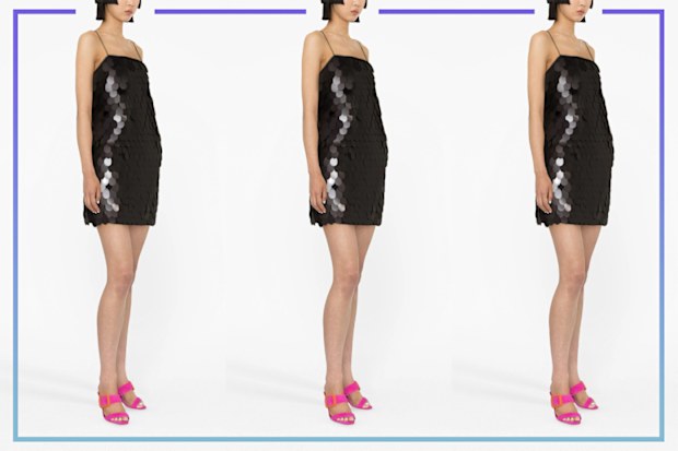 9PR: Rotate sequin-embellished minidress
