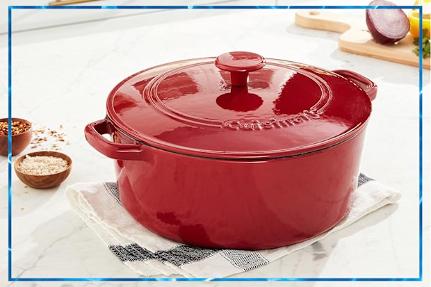 9PR: Cuisinart Chef's Classic Enameled Cast Iron 7-Quart Round Covered Casserole, Cardinal Red