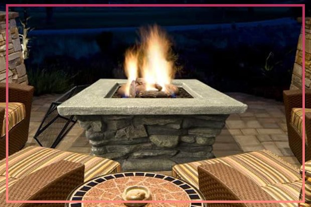 9PR: Grillz Outdoor Faux Stone Fire Pit Table