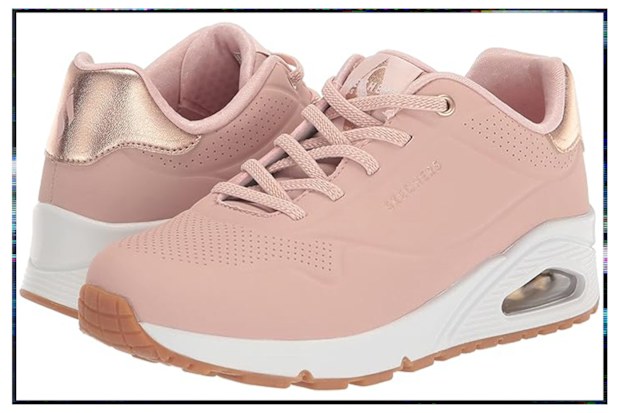 9PR: Skechers Women's Uno Shimmer Away Sneakers, Blush