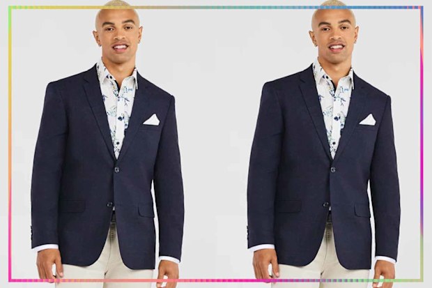 9PR: Tarocash Navy Piere Linen Blazer