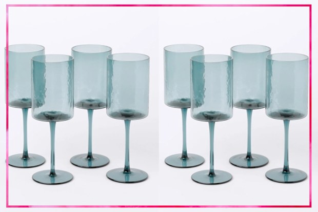 9PR: Australian House & Garden
Hammered Wine Glass Set of 4 in Blue