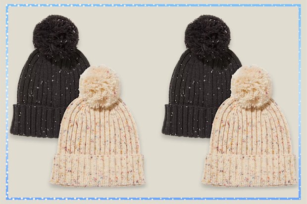 9PR: Cotton On Kids Phantom and Dark Vanilla Winter Rib Knit Beanie, 2-Pack
