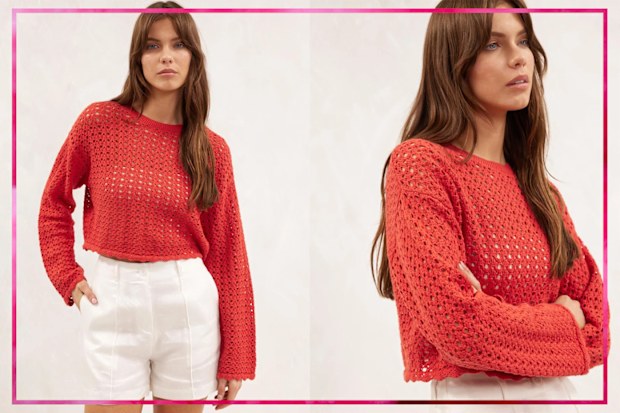 9PR: Aere Organic Cotton Open Knit Top