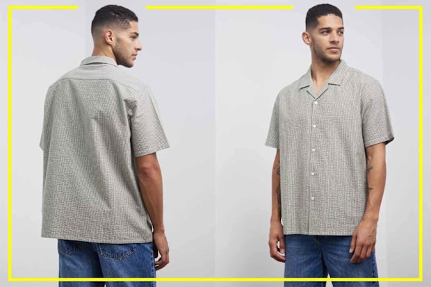 9PR: Aere Organic Cotton Seersucker Camp Collar Shirt