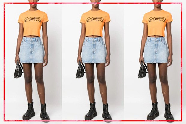 9PR: Levi's Mid-Rise Denim Skirt