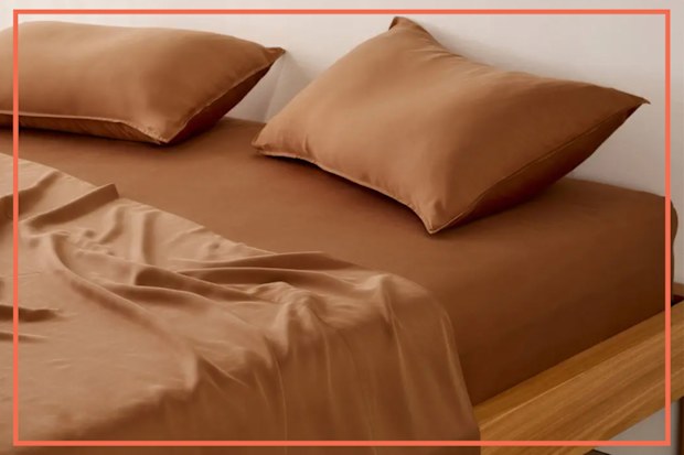 9PR: Sheet Society Kane Bamboo Terracotta Bed Sheets