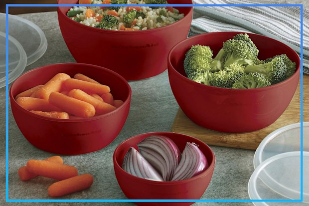 9PR: KitchenAid Classic Prep Bowls with Lids, 4-Pack, Empire Red