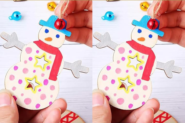 9PR: Ninonly Decorate Your Own Wooden Christmas Ornaments 50-Piece Set