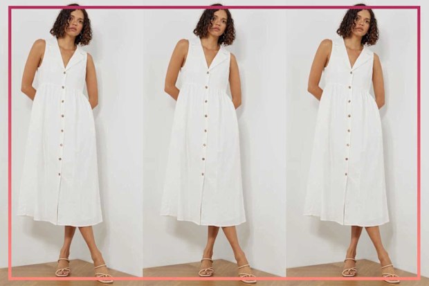 9PR: Atmos&Here Riley Linen Blend Midi Dress