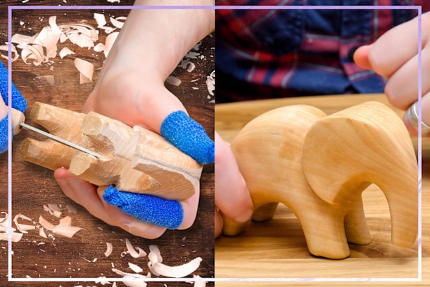 9PR: Newurban Elephant Wood Carving and Whittling Kit for Beginners 