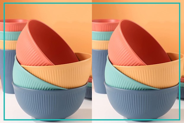 9PR: 28 Pieces Bowl Set Tablewares, Wheat Straw Plates