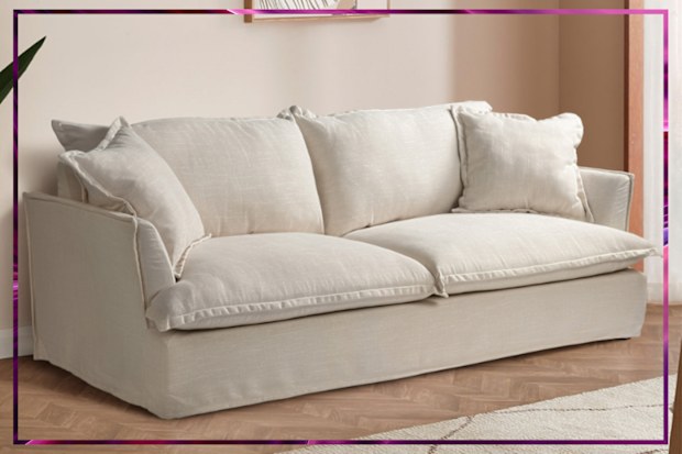 9PR: Softy Premium 3 Seater Queen Slipcover Sofa Bed