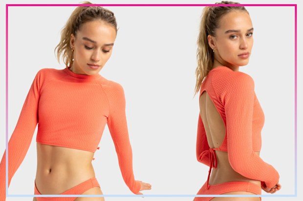 9PR: Womens Lagos Crop Top Lycra Rash Vest