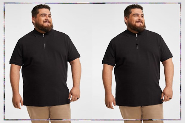 9PR: AXL+CO by Connor Menswear XL-7XL Hayling Smart Zip Polo Shirt