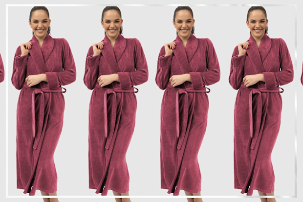9PR: Belmanetti Aspen Long Bamboo Velour Robe, Violet Quartz