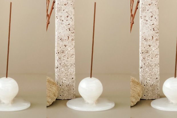 9PR: Black Blaze Orb Incense Burner, White Onyx