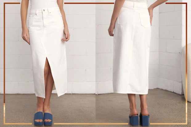 9PR: Dazie Love Again Denim Midi Skirt