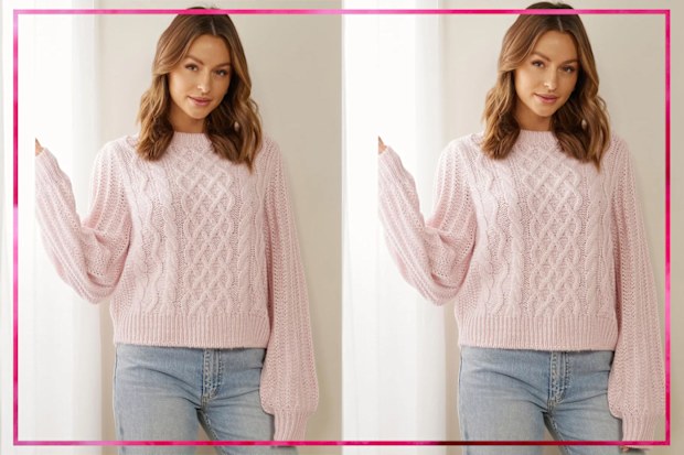 9PR: Atmos&Here Emily Wool Blend Cable Knit Jumper
