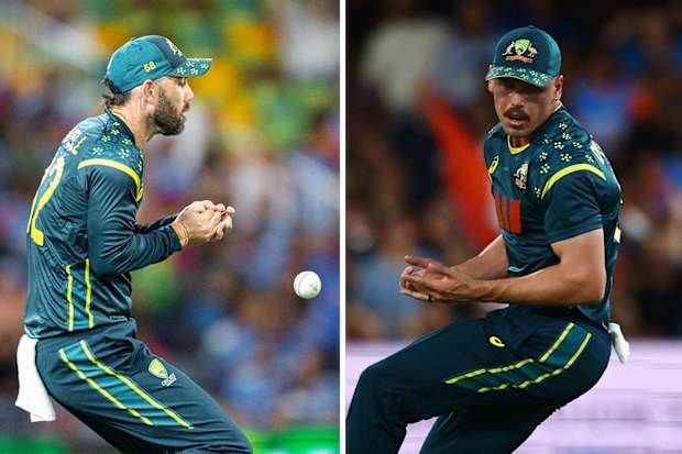 Glenn Maxwell (sol) ve Ben Dwarshuis.