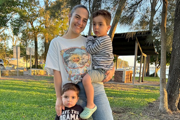 Nikolina Kharoufeh with her sons