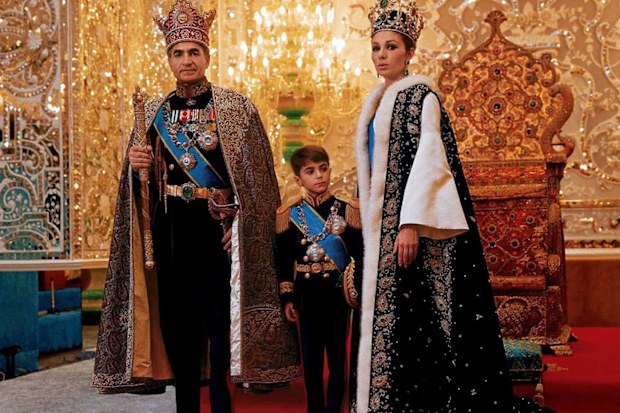 The Shah of Iran, Mohammad Pahlavi with his wife and son Reza.
