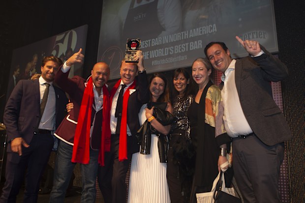 Winners of World's Best Bar 2019 Dante, New York. The World's 50 Best Bars 2019 awards in London