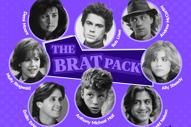 The key members of The Brat Pack, an iconic clique of '80s movie stars