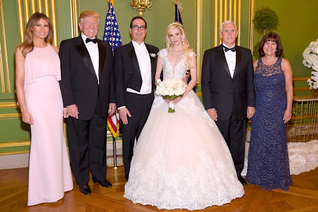 The Trumps attend the wedding of Steven Mnuchin