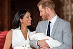 The Duke and Duchess of Sussex with their baby son, who was born on Monday morning, during a photocall in St George's Hall at Windsor Castle in Berkshire.. Picture date: Wednesday May 8, 2019. See PA story ROYAL Baby. Photo credit should read: Dominic Lipinski/PA Wire