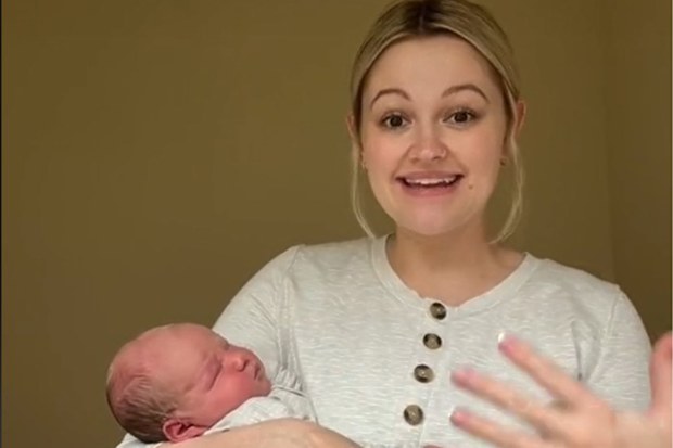Mum holding newborn baby