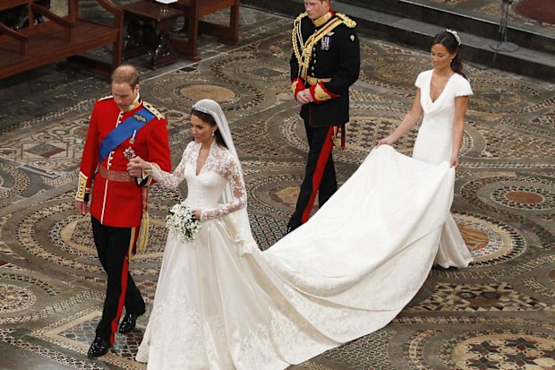 Kate Middleton and Prince William on their wedding day