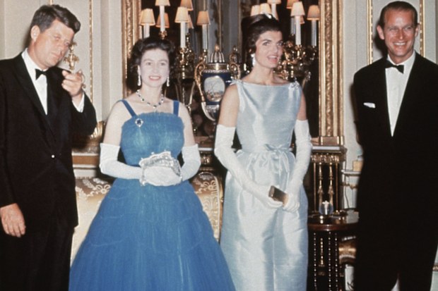 Queen Elizabeth with JFK and Jackie Kennedy