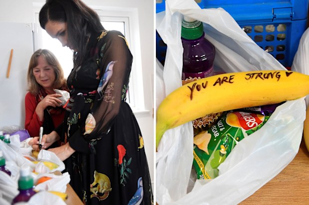 Good Morning Britain host Piers Morgan has slammed the Duchess of Sussex for being 'patronising' after she wrote messages on bananas during a visit to Bristol. 