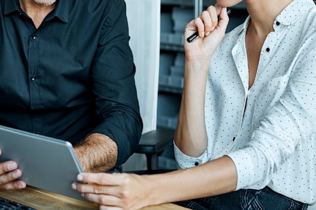woman working office