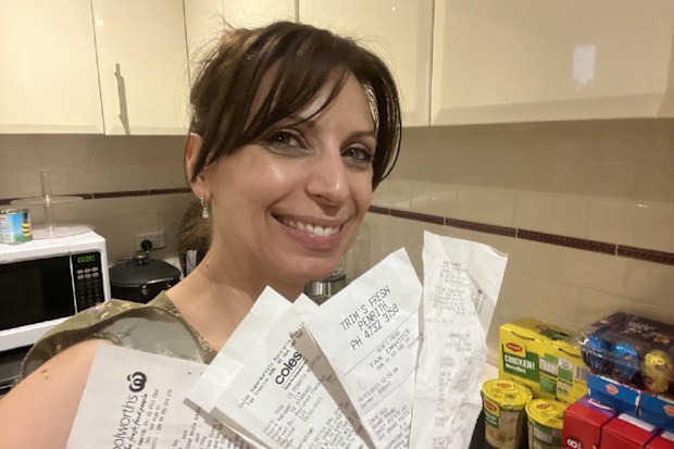 jo abi holding supermarket receipts