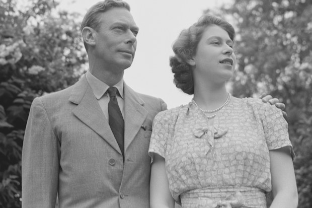 King George VI and Queen Elizabeth in the gardens at Windsor Castle, England on July 8, 1946.  (Photo by Studio Lisa/Getty Images)