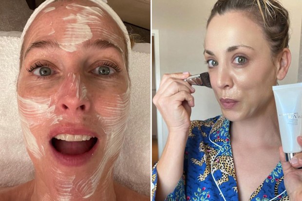 Gillian Anderson and Kaley Cuoco prep for the 2021 Emmys.