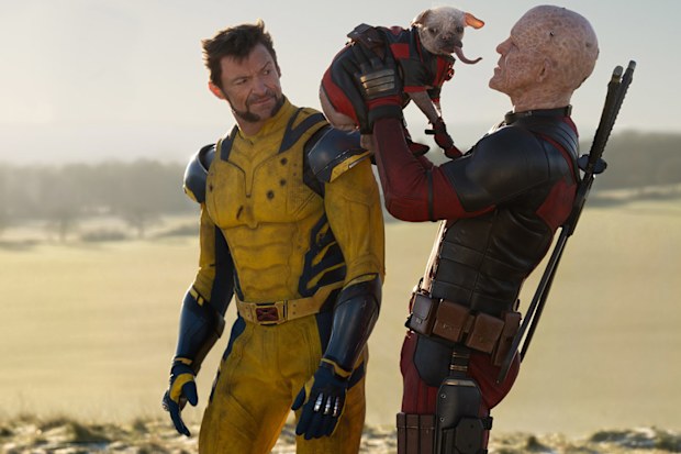 Ryan Reynolds as Deadpool/Wade Wilson and Hugh Jackman as Wolverine/Logan in 20th Century Studios/Marvel Studios' DEADPOOL & WOLVERINE. 
