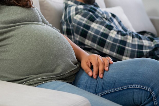 Mature couple have problems in relationship during pregnancy