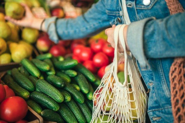 Woman shopping for groceries at the supermarket