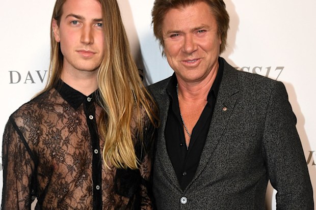 Christian Wilkins (left) and Richard Wilkins arrive for the David Jones Spring Summer 2017 collection launch in Sydney on Wednesday, August 9, 2017